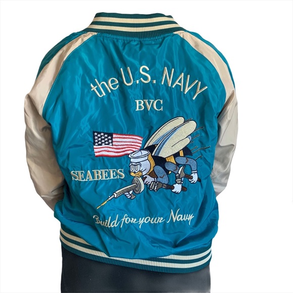 Vtg Military Us Navy Reversible Bomber 